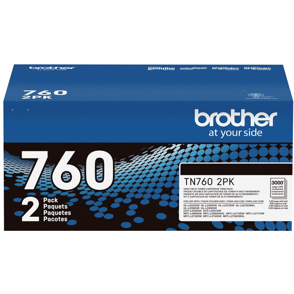 Brother TN7602PK twin pack high yield black toner cartridges for Brother laser printers — view 3