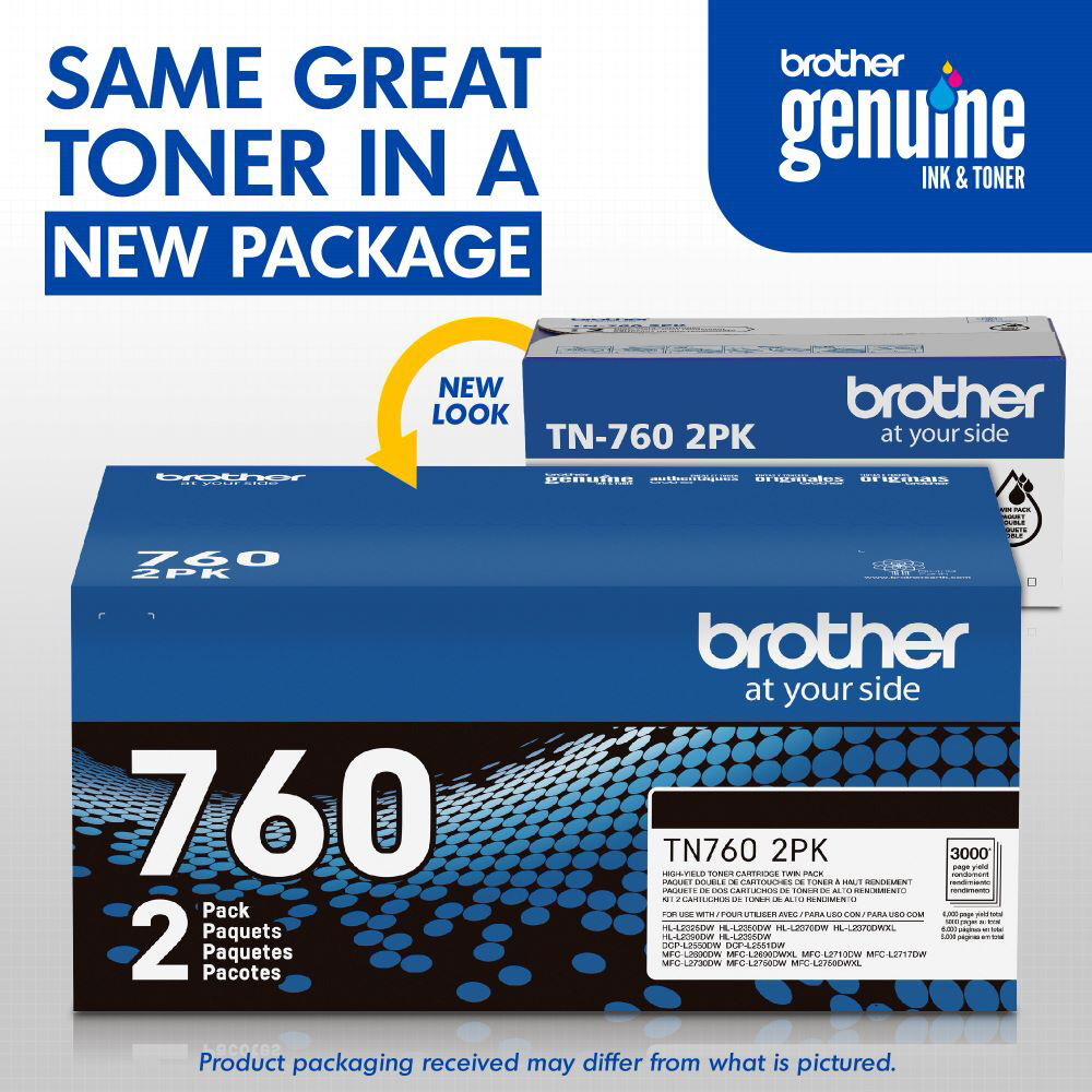 Brother TN7602PK twin pack high yield black toner cartridges for Brother laser printers — view 8
