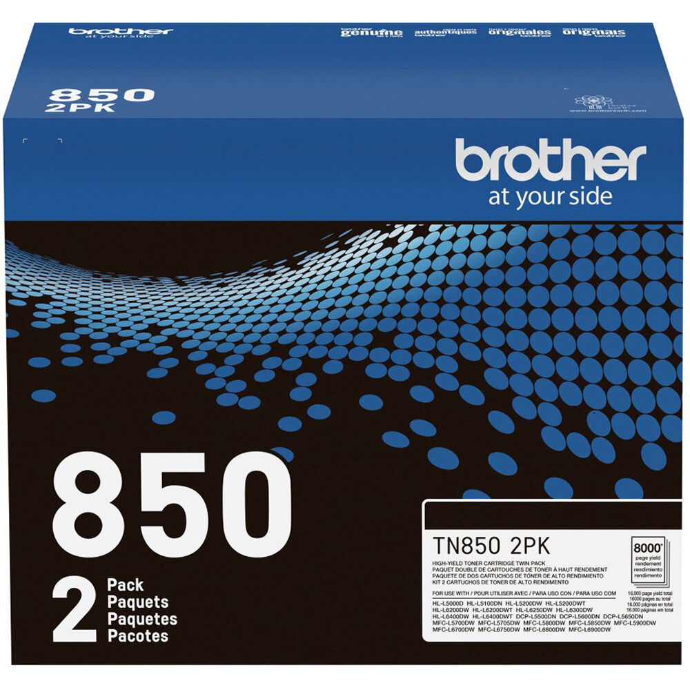 Brother TN8502PK high-yield black toner 2-pack for Brother laser printers — view 3