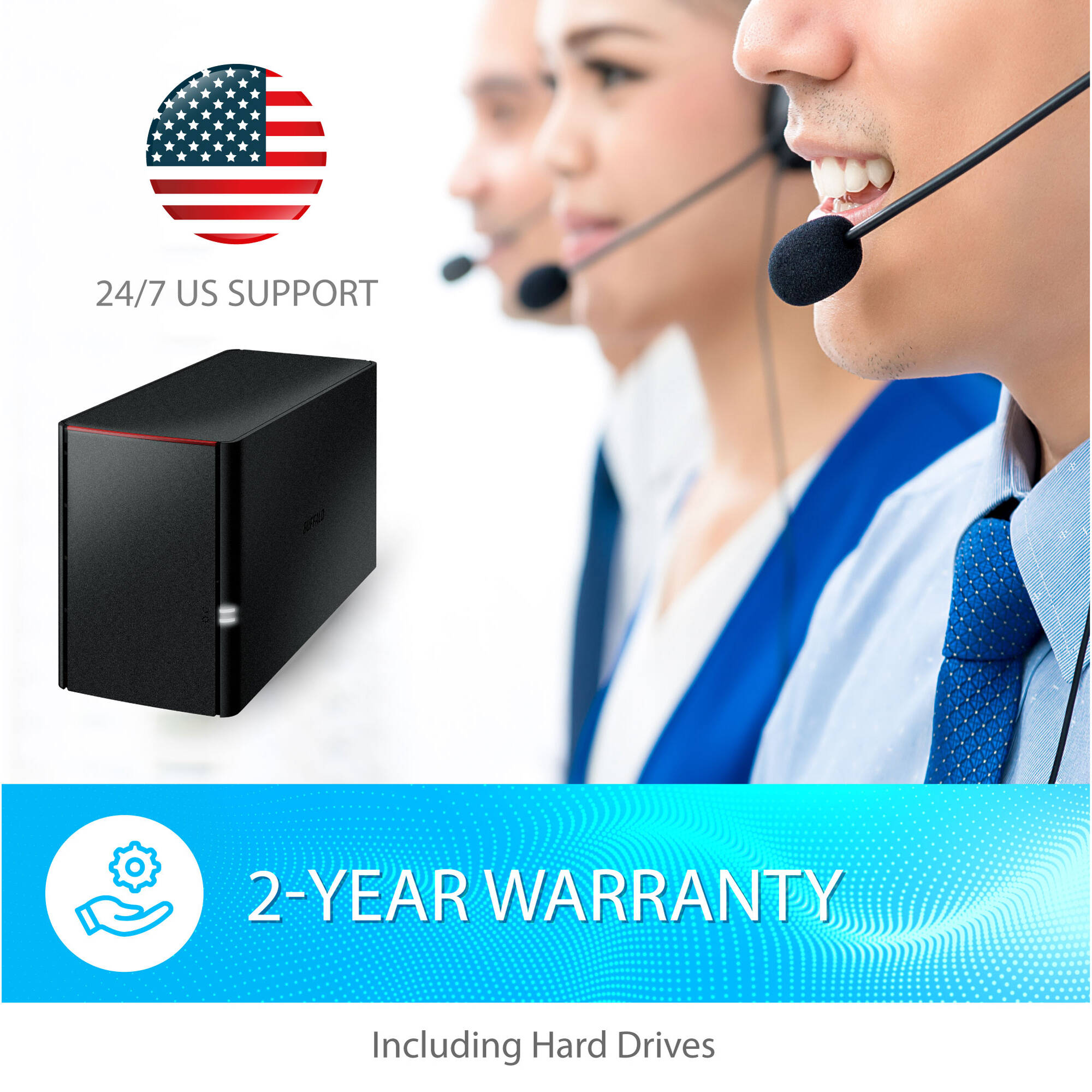 Buffalo LinkStation 220 8 TB desktop NAS with 2-drive RAID for personal cloud storage — view 10