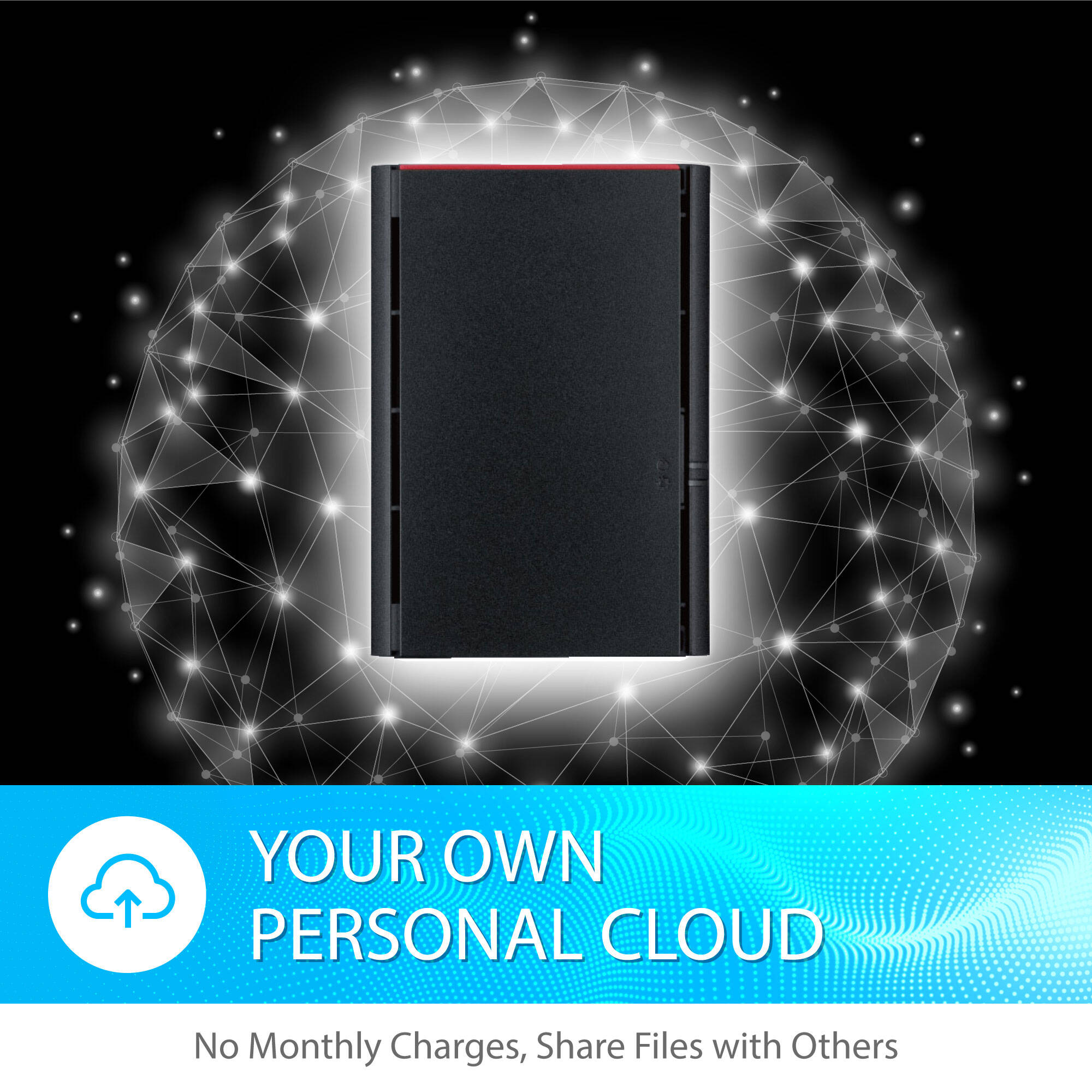Buffalo LinkStation 220 8 TB desktop NAS with 2-drive RAID for personal cloud storage — view 6