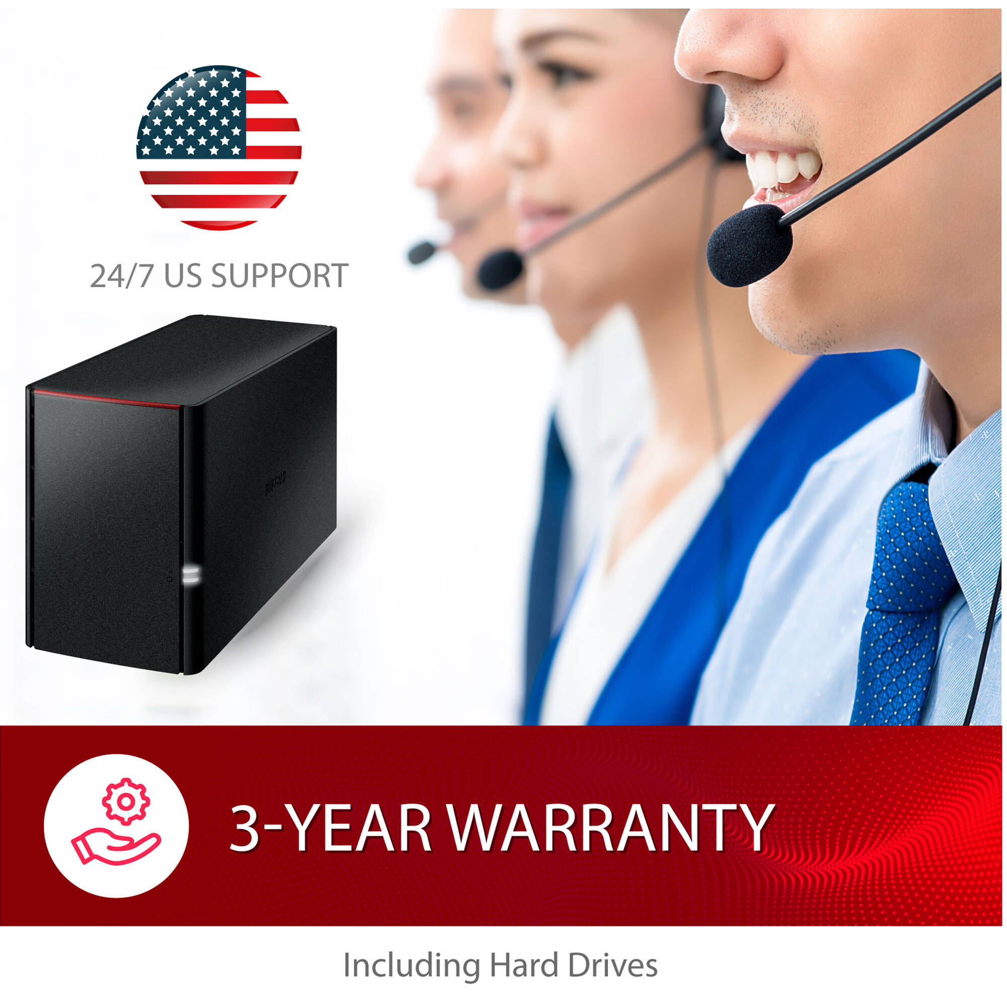Buffalo LinkStation SoHo LS220D0802B 8TB 2-bay desktop NAS storage system — view 8