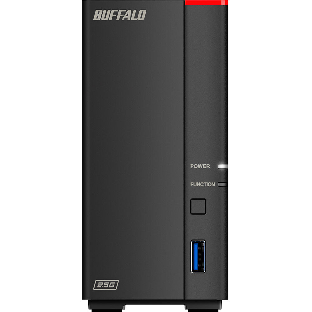 Buffalo LinkStation 710D 2TB desktop NAS with 1 bay, 2.5 GbE, and USB ports — view 3