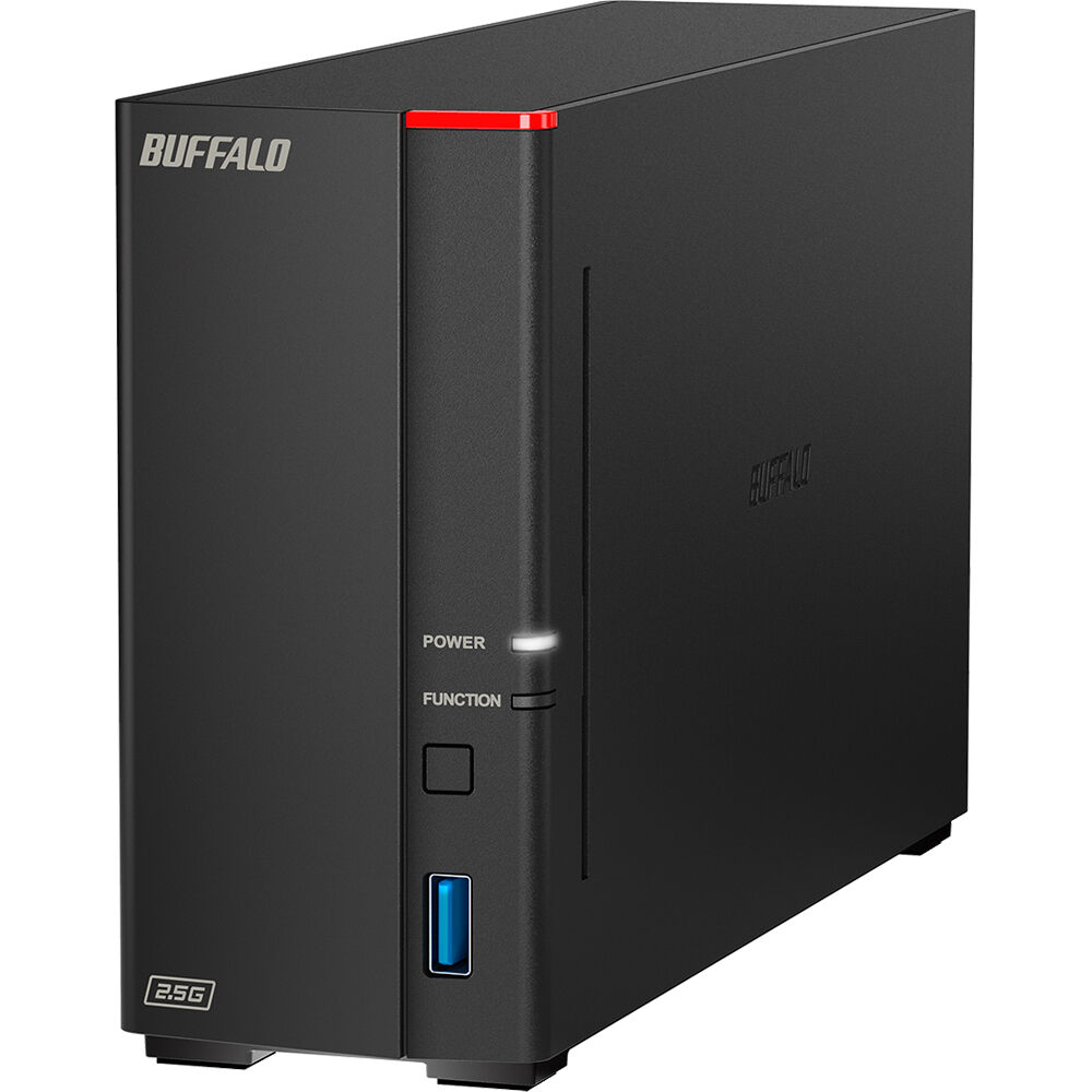 Buffalo LinkStation 710D 2TB desktop NAS with 1 bay, 2.5 GbE, and USB ports — view 4
