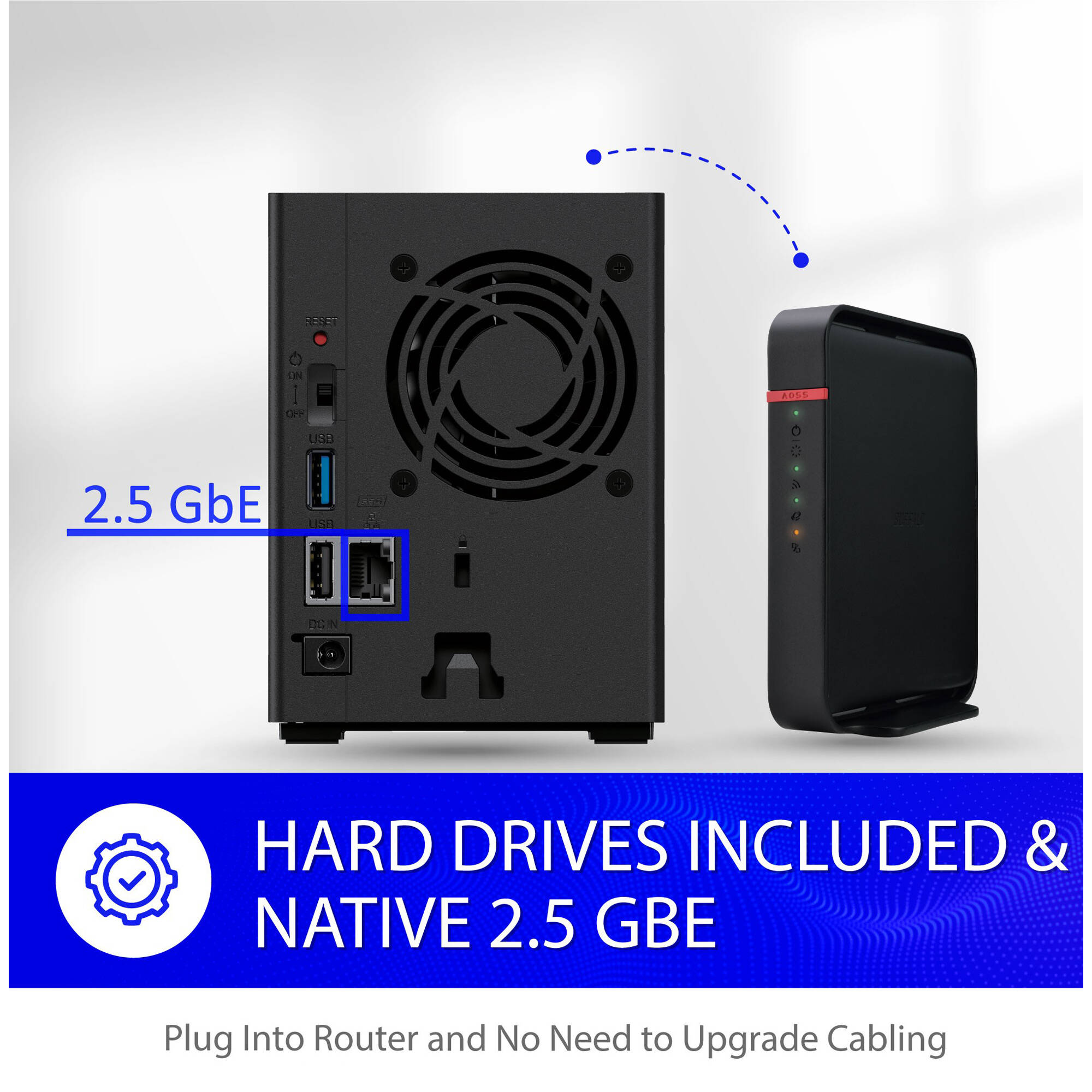 Buffalo LinkStation 720D 8TB 2-bay desktop NAS with 2.5 Gigabit Ethernet — view 8