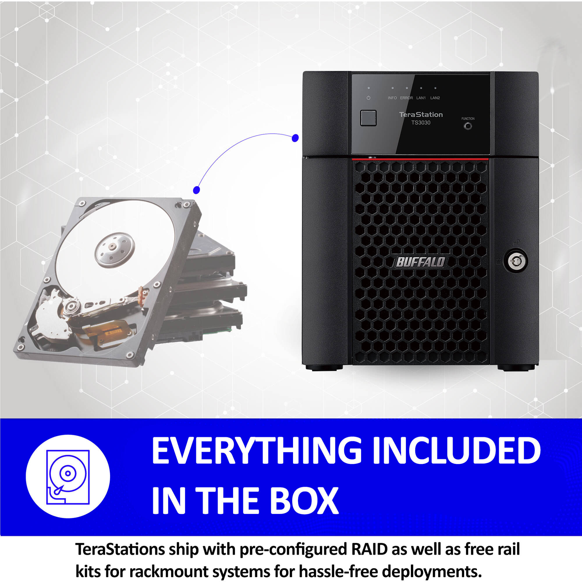 Buffalo TeraStation 3430DN 8TB 4-bay desktop NAS with RAID and iSCSI support — view 5