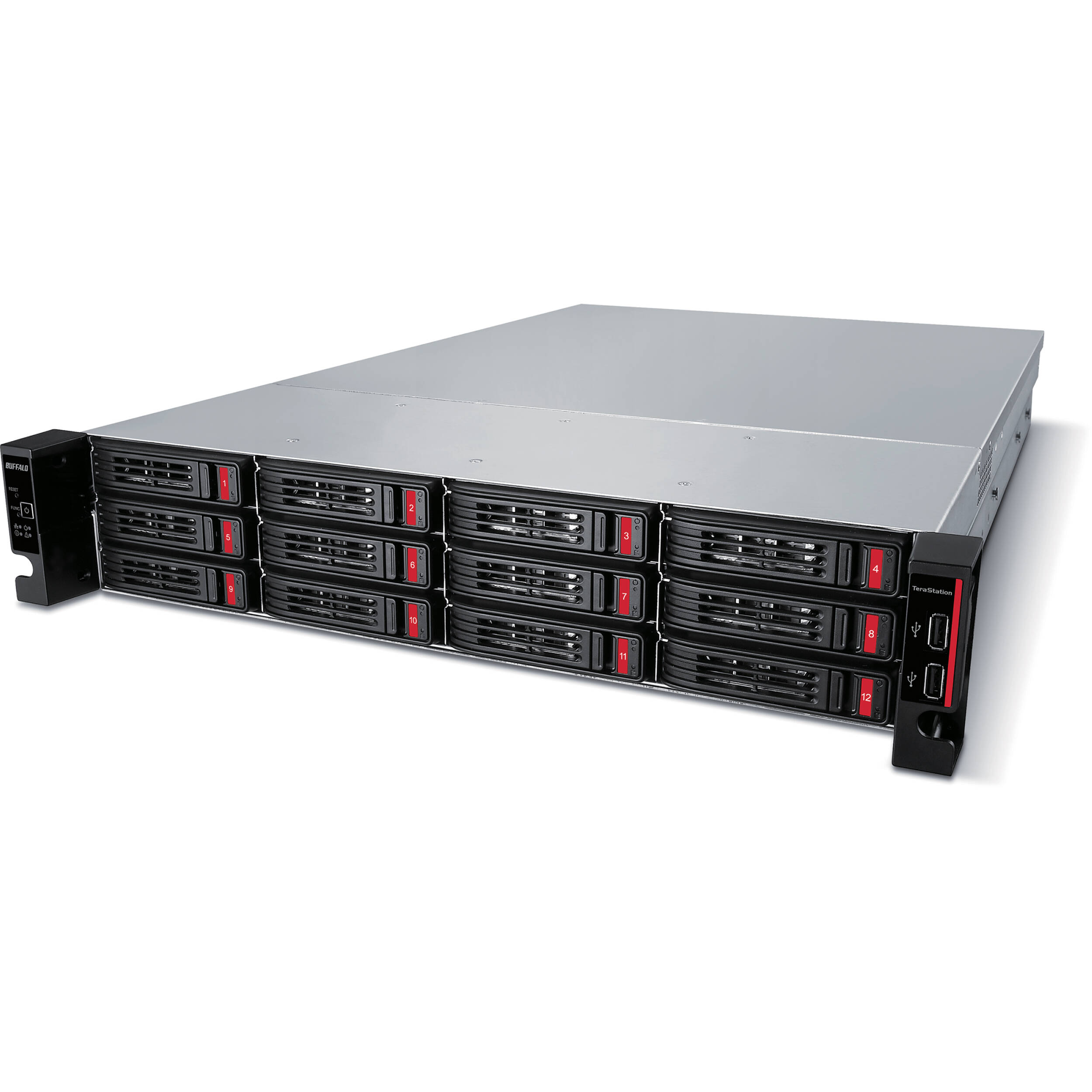 Buffalo TeraStation 51220RH 48TB rack-mount NAS with 12 bays and 10 Gigabit Ethernet — view 2