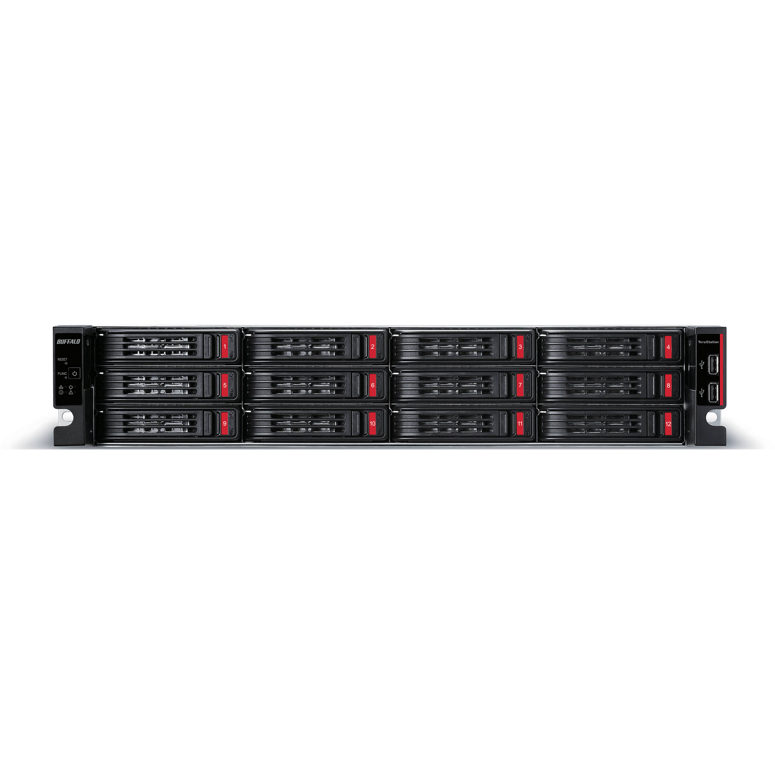 Buffalo TeraStation 51220RH 48TB rack-mount NAS with 12 bays and 10 Gigabit Ethernet — view 3