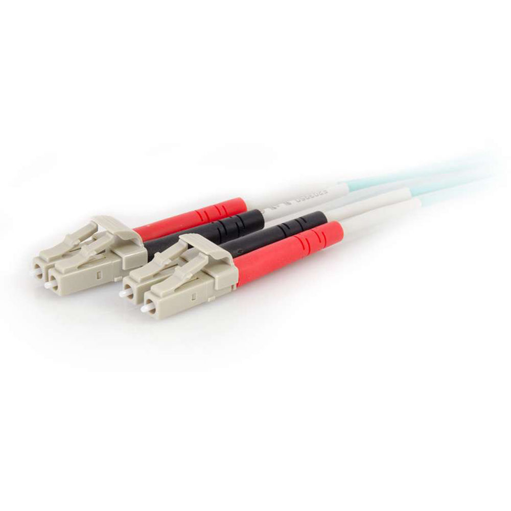 1 m LC to LC OM4 duplex fiber optic cable with PVC jacket for enterprise network patching — view 2