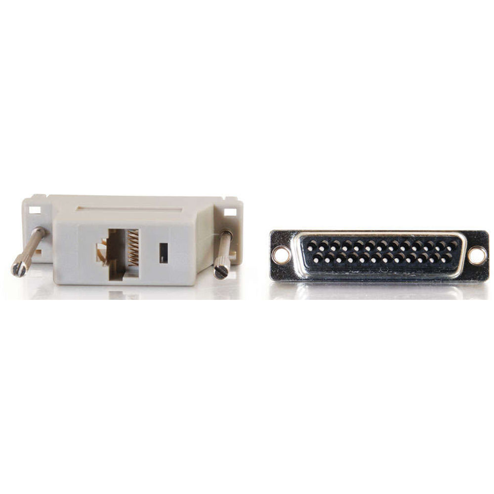 C2G modular adapter with RJ-45 left connector and DB25 right connector — view 3