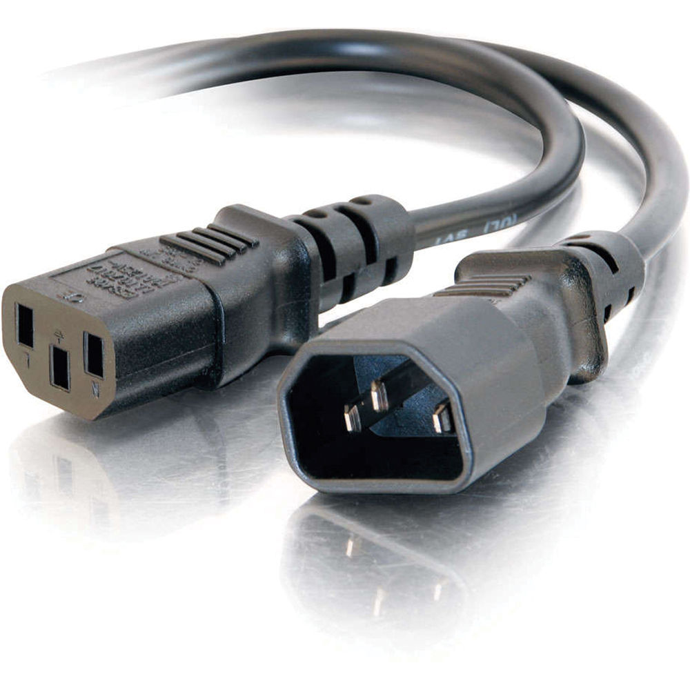 10 ft orange C2G IEC C14 to C13 computer power cord extension — view 2