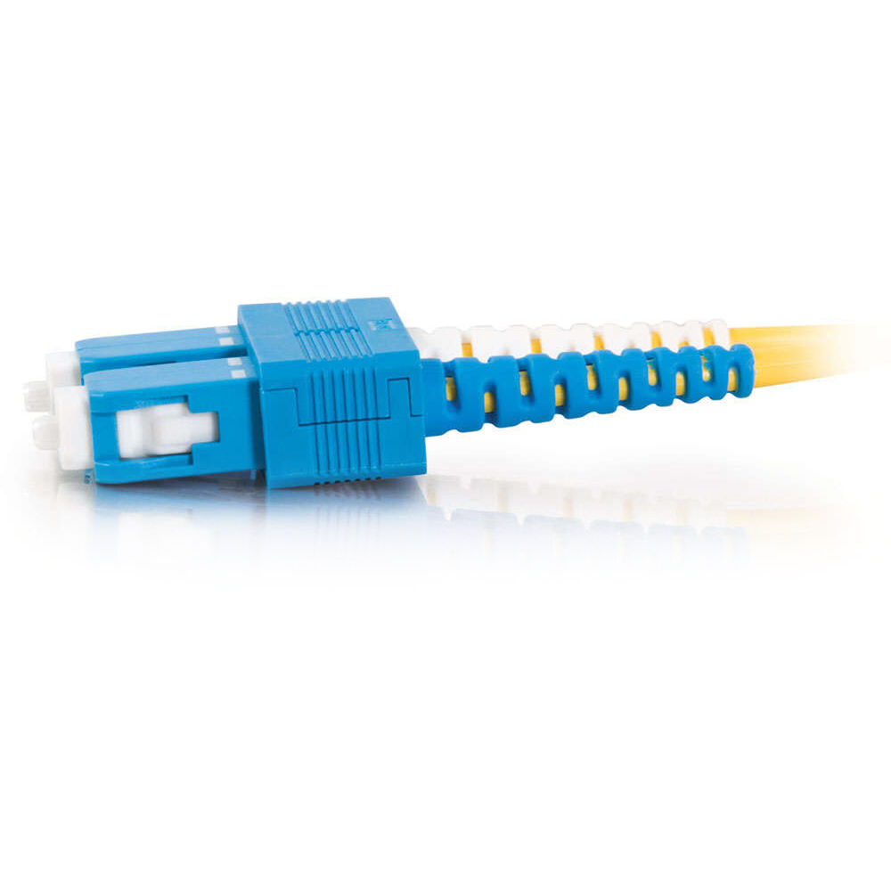 Yellow 16.40 ft single-mode fiber patch cable with SC connectors on both ends — view 3