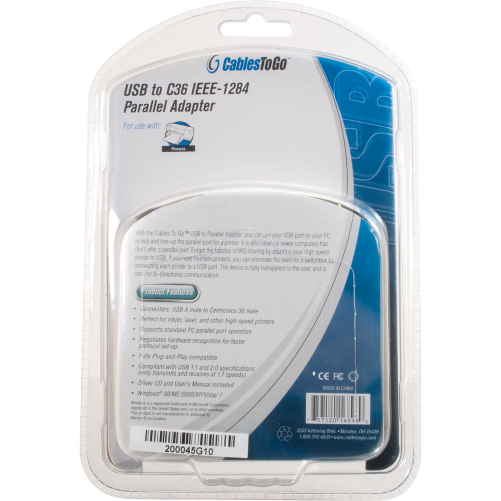 C2G USB to IEEE 1284 parallel printer adapter for connecting legacy printers to USB computers — view 4