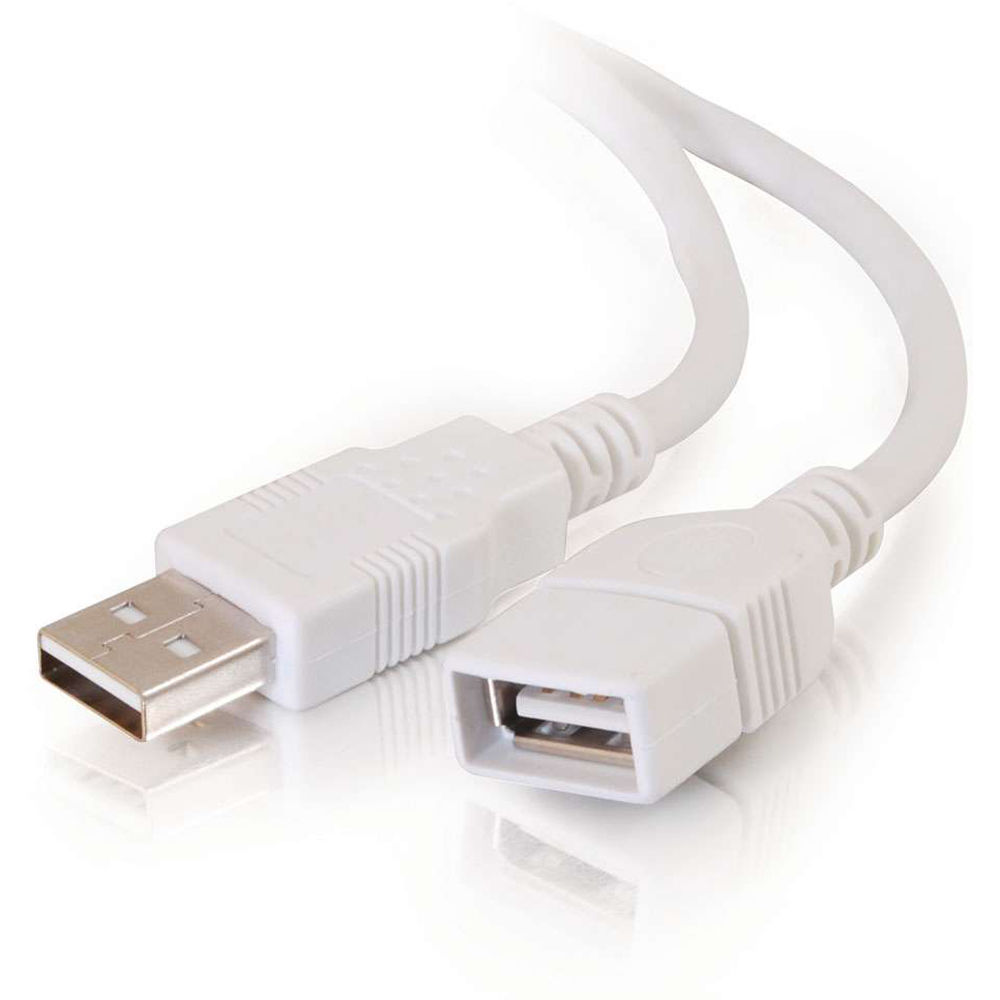 C2G 2 m white USB A to A extension cable for desktop and enclosure installations — view 2