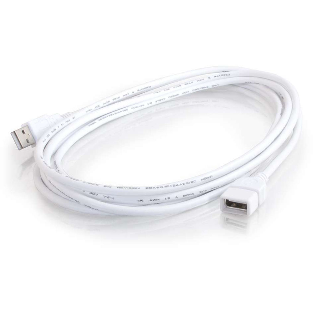 C2G 2 m white USB A to A extension cable for desktop and enclosure installations — view 3