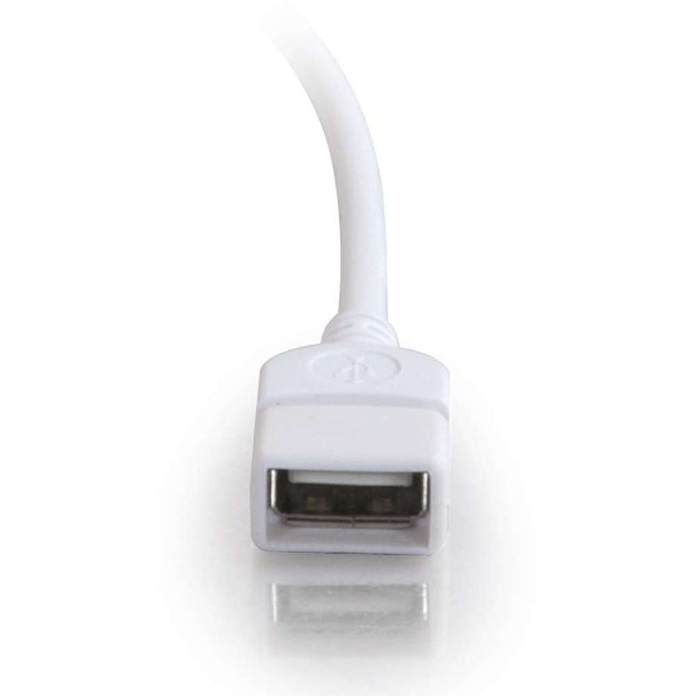 C2G 2 m white USB A to A extension cable for desktop and enclosure installations — view 5