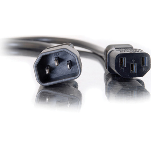 15 ft black C13 to C14 computer power extension cord for IT equipment — view 2