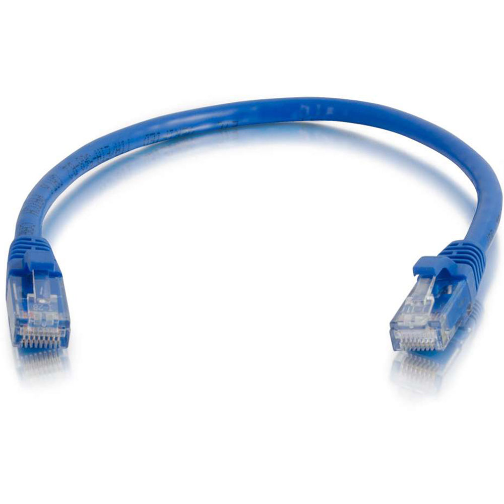 Blue 1 ft Cat6 snagless Ethernet patch cable with RJ-45 connectors — view 3
