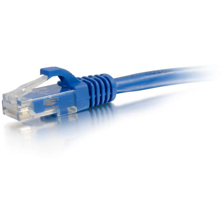 Blue 1 ft Cat6 snagless Ethernet patch cable with RJ-45 connectors — view 4