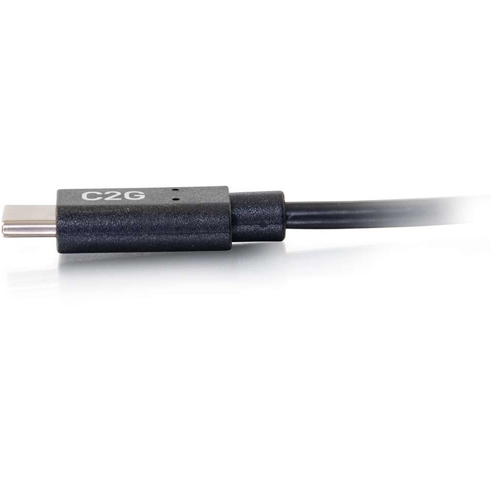 Black 6 ft USB-C male to USB-C male cable for USB 2.0 data and 3 A charging — view 3