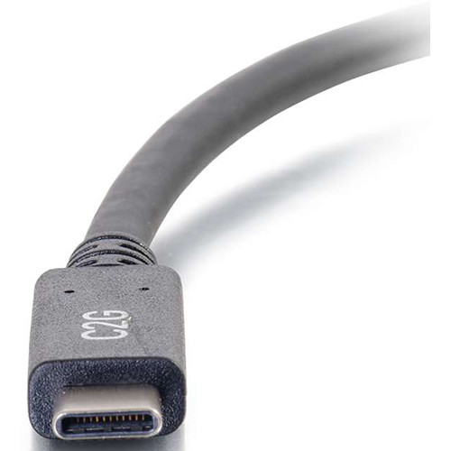 Black 10 ft USB 3.0 USB-C to USB-A male-to-male cable by Legrand AV C2G — view 2