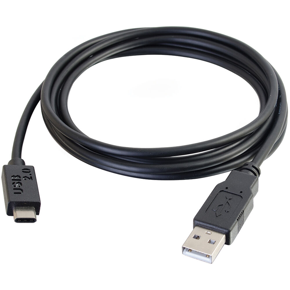 6 ft black USB 2.0 USB-C to USB-A cable for connecting mobile devices to legacy ports — view 7