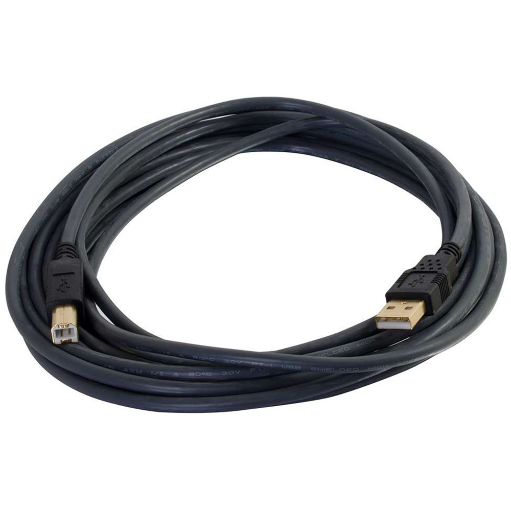 C2G 16.4 ft USB 2.0 A/B cable for connecting USB-A hosts to USB-B peripherals — view 2