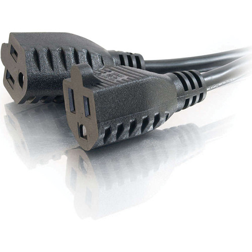 C2G 1.5 ft 1-to-2 power cord splitter TAA compliant short extension cord — view 3