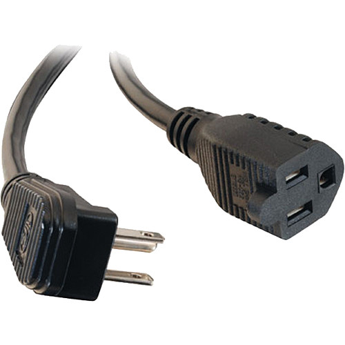 Legrand C2G 3 ft black 18 AWG flat plug extension cord with NEMA 5-15P to 5-15R connectors — view 2