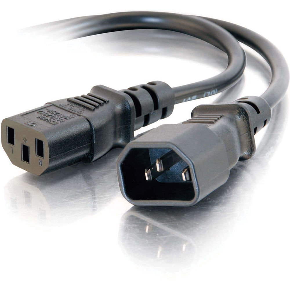 C2G 4 ft 16 AWG computer power cable with IEC C13 and C14 connectors — view 2