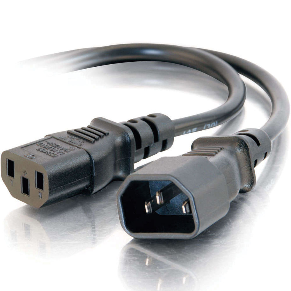 C2G 10 ft power extension cord with C13 to C14 connectors and 14 AWG conductors — view 2