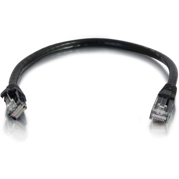 Black 5 ft Cat6 snagless Ethernet patch cable with RJ-45 male connectors — view 3