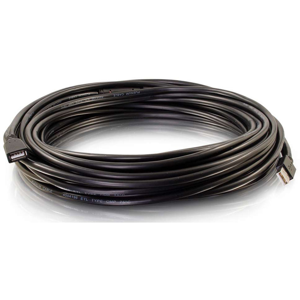 C2G 50 ft plenum USB 2.0 active extension cable with USB Type A male to female connectors — view 5