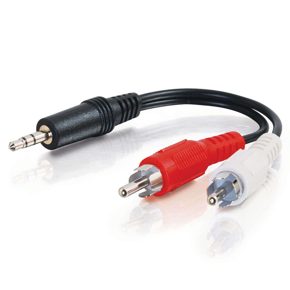 3 ft 3.5 mm stereo male to 2 x RCA male audio cable — view 2