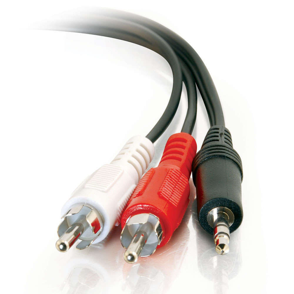 3 ft 3.5 mm stereo male to 2 x RCA male audio cable — view 3