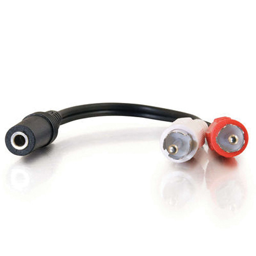 C2G 3.5 mm female to RCA male Y-cable for stereo audio to analog RCA connections — view 2
