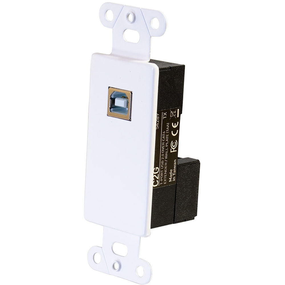 C2G 1-Port USB 2.0 over Cat6 wall plate receiver for extending USB up to 150 ft — view 4