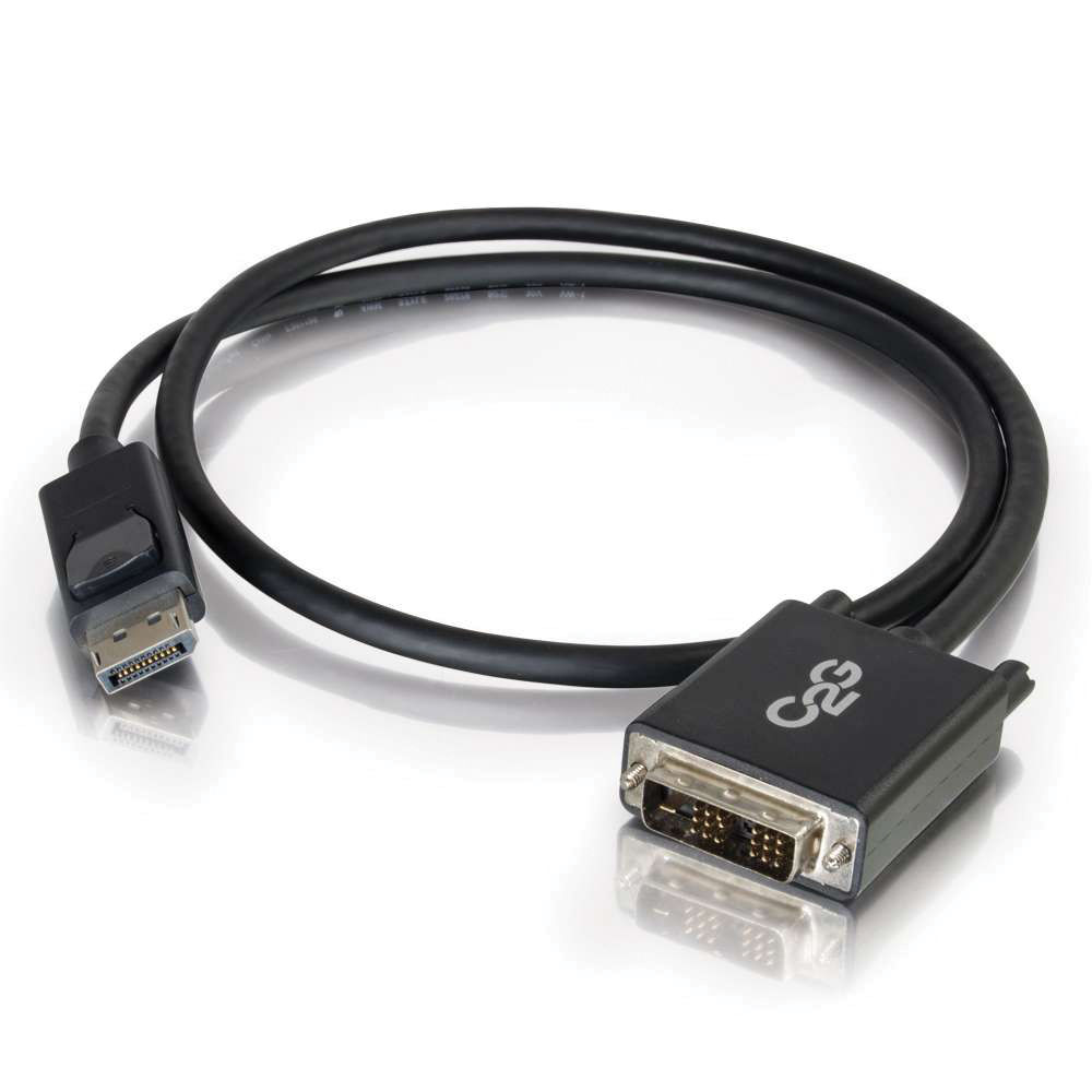 10 ft C2G DisplayPort male to DVI male cable in black — view 2