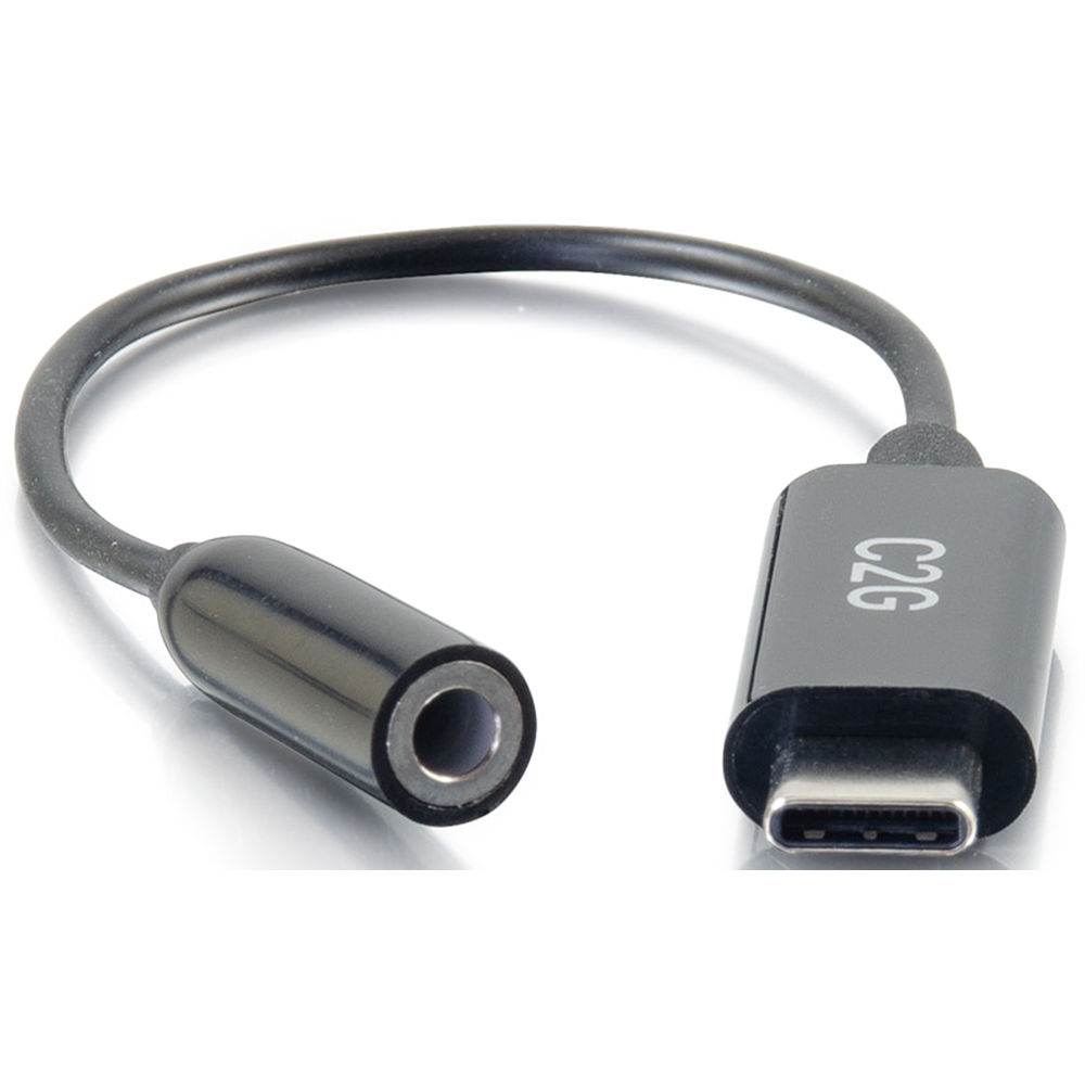 C2G USB-C to AUX 3.5mm adapter for wired audio connections on USB-C devices — view 2