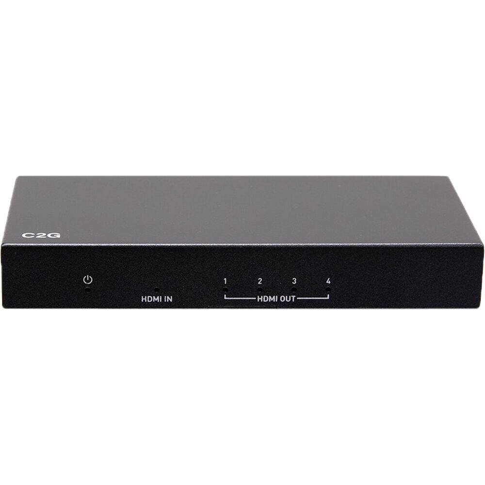 C2G 4-Port 4K HDMI distribution amplifier splitter for one source to four displays — view 2