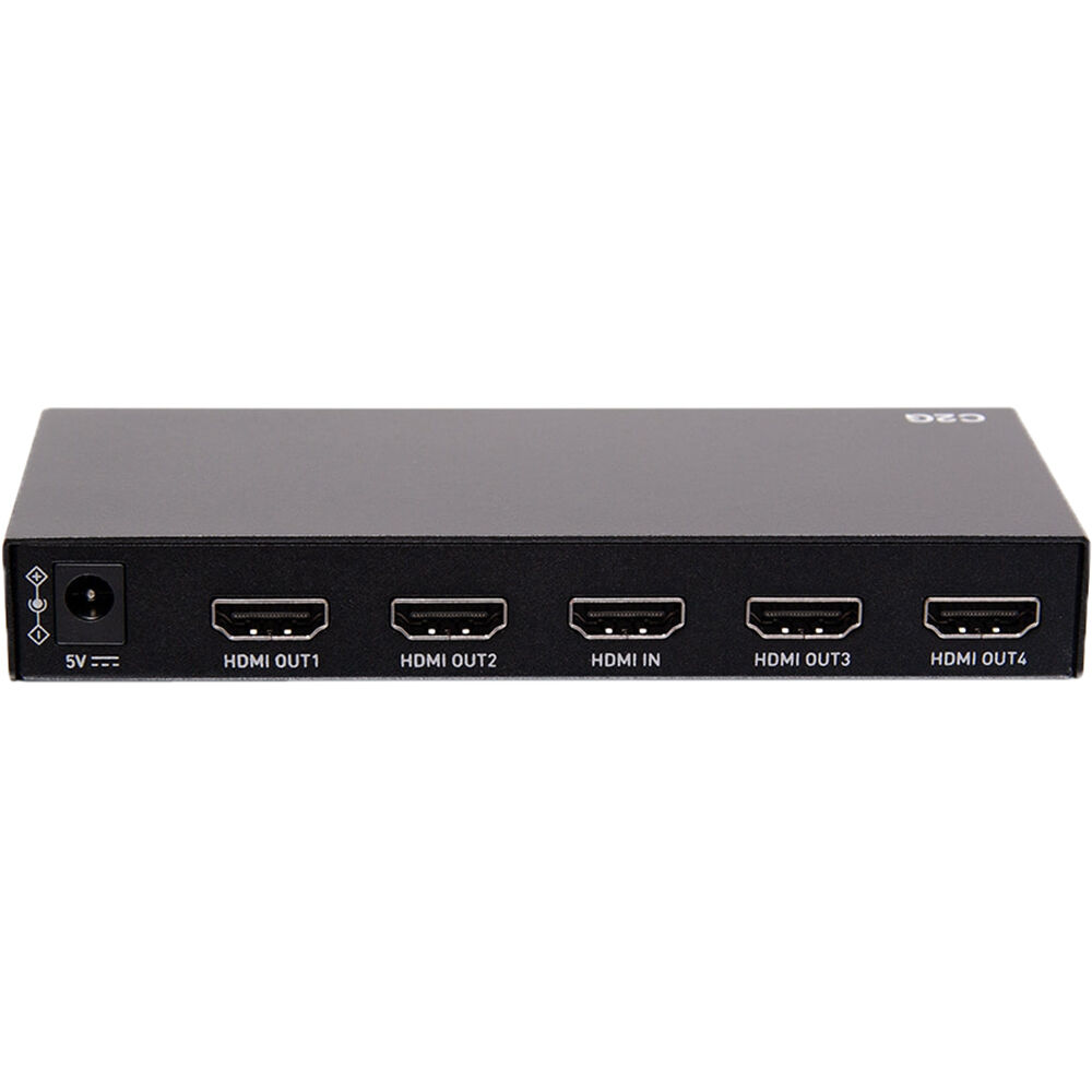 C2G 4-Port 4K HDMI distribution amplifier splitter for one source to four displays — view 4