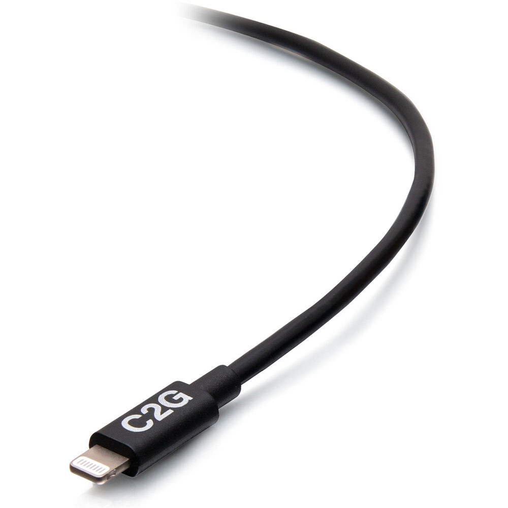 10 ft black USB-C to Lightning cable for Apple device charging and syncing — view 3