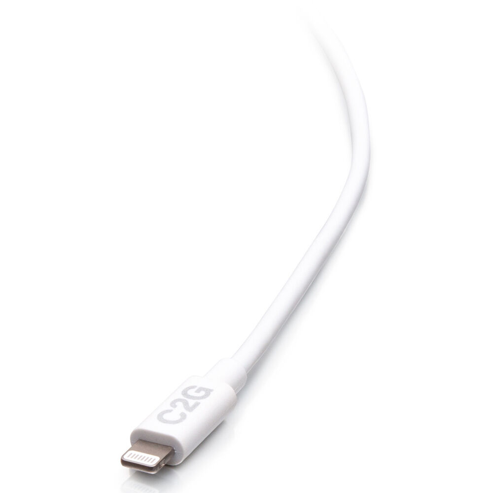 10 ft white USB-C to Lightning cable for Apple device charging and syncing — view 3