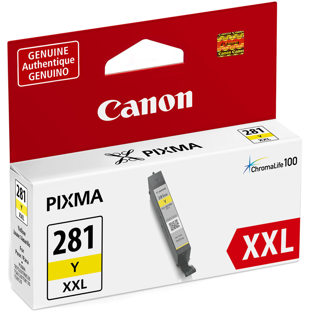 Canon CLI-281 XXL Yellow Ink Tank OEM yellow ink cartridge for compatible Canon PIXMA printers — view 3