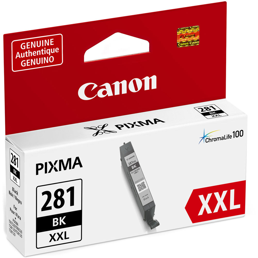 Canon CLI-281 XXL black ink tank OEM cartridge for compatible Canon inkjet printers — view 3
