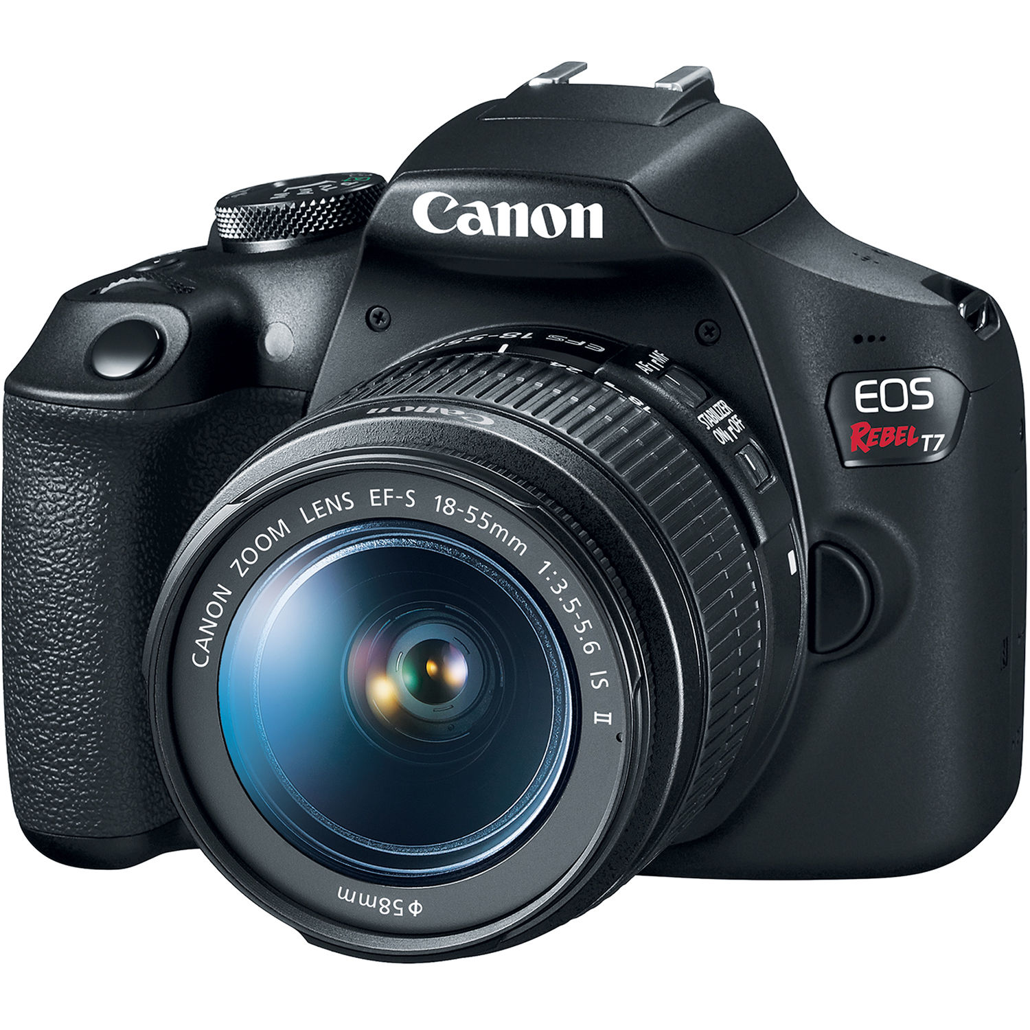 Canon EOS Rebel T7 DSLR camera kit with 18-55mm and 75-300mm lenses — view 3