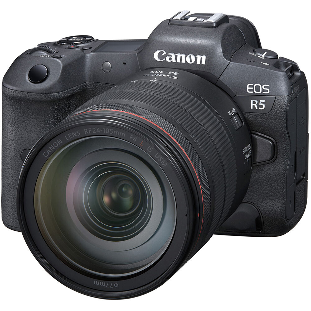 Canon EOS R5 mirrorless camera with 45 MP sensor and 8K video capability — view 4