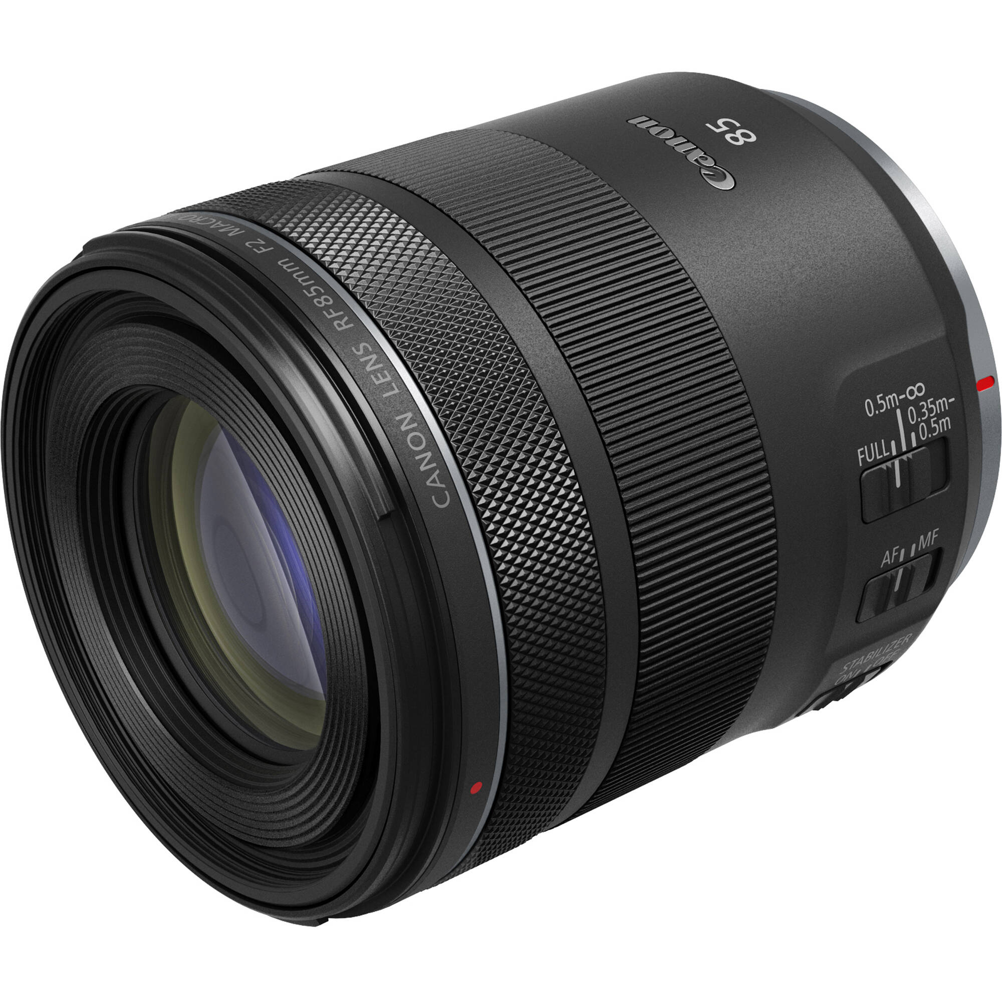 Canon RF 85mm F2 Macro IS STM lens for portraits and close-up photography — view 2