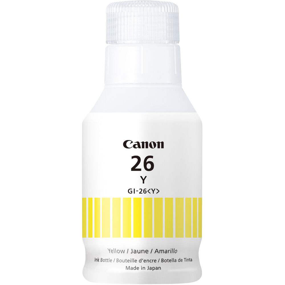 Canon GI-26 pigment yellow ink bottle OEM 4423C001 for Canon ink tank printers — view 2