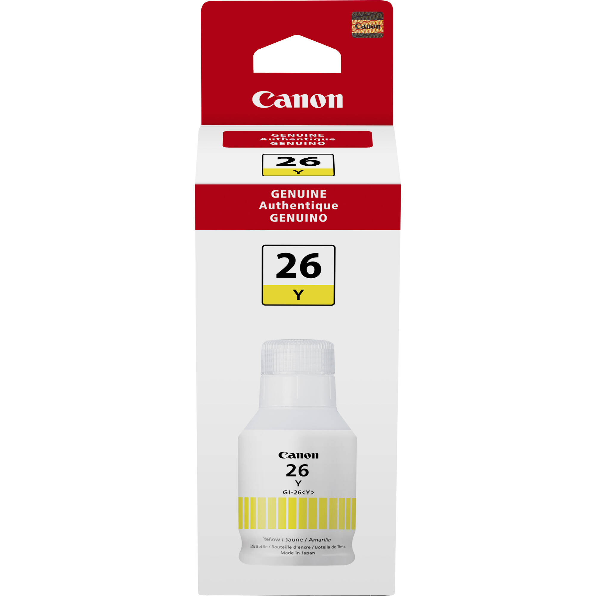 Canon GI-26 pigment yellow ink bottle OEM 4423C001 for Canon ink tank printers — view 3